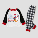 Christmas Matching Family Pajamas Funny Flying Penguins How Snowflakes are Really Made Gray Pajamas Set
