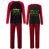 Couple Matching Christmas Pajamas Merry Bright Loungwear Black Pajamas Set