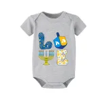 Christmas Matching Family Pajamas Happy Hanukkah Love Candlestick Blue Short Pajamas Set
