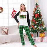 Couple Matching Christmas Pajamas Merry Bright Loungwear Green Pajamas Set