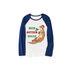 Couple Matching Christmas Pajamas His Or Her Otter Half Loungwear Green Pajamas Set