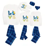Christmas Matching Family Pajamas Happy Hanukkah Love Candlestick Blue Pajamas Set
