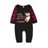 Christmas Matching Family Pajamas Funny Flying Penguins How Snowflakes are Really Made Black Pajamas Set