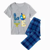 Christmas Matching Family Pajamas Happy Hanukkah Love Candlestick Blue Short Pajamas Set