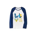 Christmas Matching Family Pajamas Happy Hanukkah Love Candlestick Blue Pajamas Set