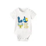 Christmas Matching Family Pajamas Happy Hanukkah Love Candlestick Blue Short Pajamas Set
