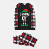 Christmas Matching Family Pajamas Daddy Mommy Elf Black Red Pajamas Set