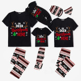 Christmas Matching Family Pajamas Christmas Deer Is Here Reindeer Pants Black Pajamas Set
