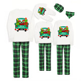 2023 Christmas Matching Family Pajamas Christmas Gift Trucks Green Pajamas Set