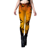 Women Pumpkins Ghost Terror Prints Stretch Slim Leggings Halloween Costume