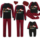 Christmas Matching Family Pajamas Gingerbread Christmas Crew Black Pajamas Set