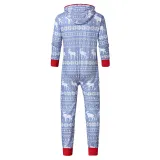 Christmas Couple Matching Pajamas Sets Snowflake Deer Hooded Christmas Jumpsuit