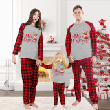 Christmas Matching Family Pajamas Merry Christmas Snowflake Deer Gray Pajamas Set