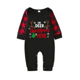 Christmas Matching Family Pajamas Christmas Deer Is Here Black Pajamas Set