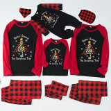 Christmas Matching Family Pajamas Snowflake Rocking Around The Christmas Tree Red Black Pajamas Set