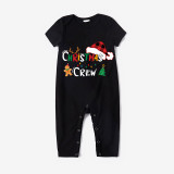 Christmas Matching Family Pajamas Gingerbread Christmas Crew Black Pajamas Set