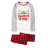 Christmas Matching Family Pajamas Christmas Deer Is Here White Pajamas Set