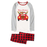 Christmas Matching Family Pajamas Merry Christmas Santa Gift Truck Red Pajamas Set