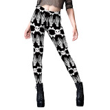 Women Skull Prints Stretch Slim Leggings Halloween Costume