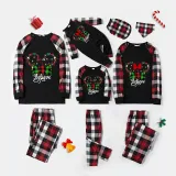 Christmas Matching Family Pajamas Cartoon Mouse Believe Tree Black Red Pajamas Set