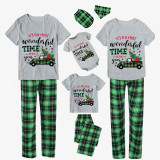Christmas Matching Family Pajamas It's The Most Wonderful Time of The Year Truck Christmas Tree Black Short Pajamas Set