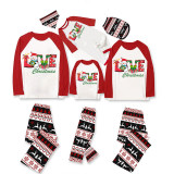 Christmas Matching Family Pajamas Love Snowman Christmas Gray Reindeer Pants Pajamas Set