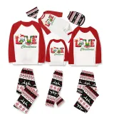 Christmas Matching Family Pajamas Love Snowman Christmas Gray Reindeer Pants Pajamas Set