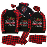 Christmas Matching Family Pajamas Believe Christmas Tree Black Pajamas Set