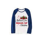Christmas Matching Family Pajamas Believe Christmas Tree Blue Pajamas Set