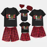 Christmas Matching Family Pajamas Love Snowman Christmas Black Pajamas Set