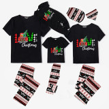 Christmas Matching Family Pajamas Love Christmas Trucks Black Reindeer Pants Pajamas Set