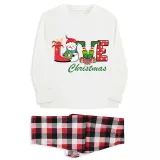 Christmas Matching Family Pajamas Love Snowman Christmas Red Pajamas Set