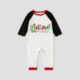 Christmas Matching Family Pajamas Believe String Light Gray Reindeer Pants Pajamas Set