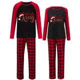 Christmas Couple Pajamas Matching Sets Christmas King & Queen Adult Loungwear Black Pajamas Set