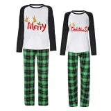 Christmas Couple Pajamas Matching Sets Deer Merry Christmas Adult Loungwear Green Pajamas Set