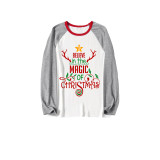 Christmas Matching Family Pajamas Believe In The Magic Of Christmas Gray Reindeer Pants Pajamas Set