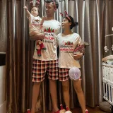 Christmas Matching Family Pajamas Believe Christmas Tree Short Pajamas Set