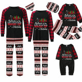 Christmas Matching Family Pajamas Believe Christmas Tree Black Reindeer Pants Pajamas Set