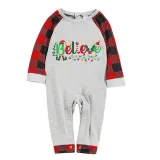 Christmas Matching Family Pajamas Believe String Light Gray Pajamas Set