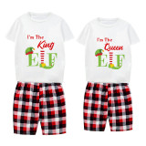 Christmas Couple Pajamas Matching Sets I am The King & Queen Elf Adult Loungwear Short Pajamas Set