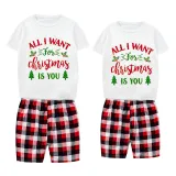 Christmas Couple Pajamas Matching Sets All I Want For Christmas Is You Adult Loungwear Short Pajamas Set