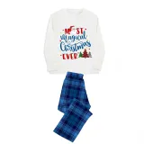 Christmas Matching Family Pajamas Believe Gingerbread Man Blue Pajamas Set