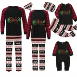 Christmas Matching Family Pajamas Believe String Light Black Reindeer Pants Pajamas Set