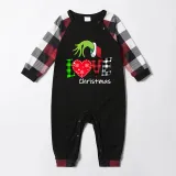 Christmas Matching Family Pajamas Love Christmas Black White Plaids Pajamas Set