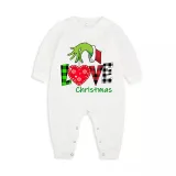 Christmas Matching Family Pajamas Love Christmas Green Pajamas Set