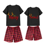 Christmas Couple Pajamas Matching Sets Deer Merry Christmas Adult Loungwear Short Pajamas Set