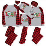 Christmas Matching Family Pajamas Love Snowman Christmas Gray Pajamas Set