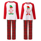 Christmas Couple Pajamas Matching Sets Mr & Mrs ELF Adult Loungwear Red Pajamas Set