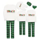 Christmas Matching Family Pajamas Believe Gingerbread Man Green Pajamas Set