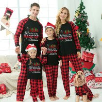 Christmas Matching Family Pajamas Believe Christmas Tree Black Pajamas Set